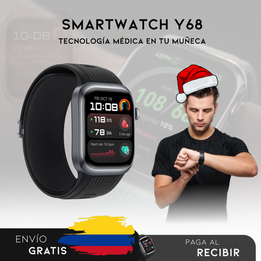 Smartwatch Y68 | Reloj inteligente que cuida de tu salud